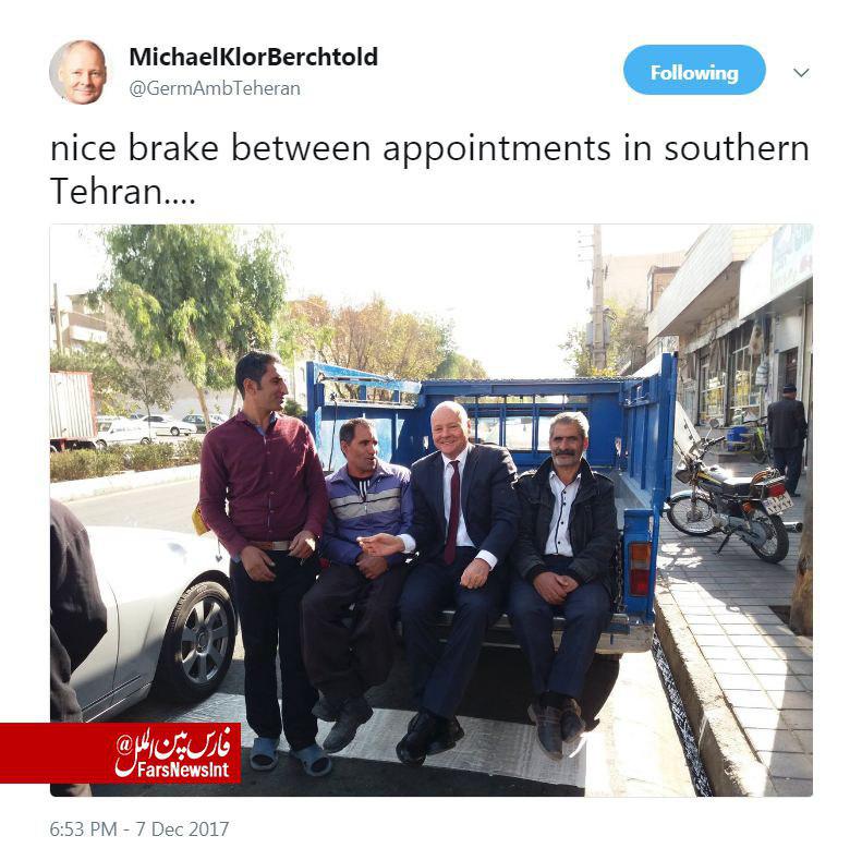سفیر آلمان در تهران سوار بر نیسان آبی /عکس