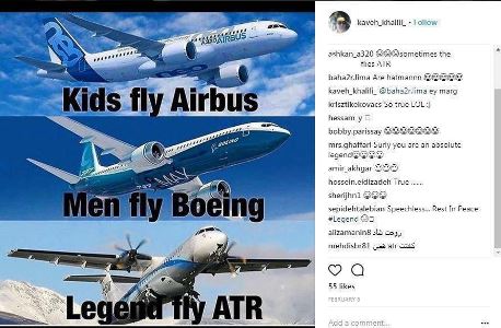 پست ۱۰ روز قبل خلبان دوم هواپیمای سقوط کرده ATR/عکس