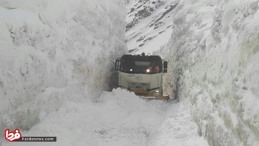 میزان برف در جاده کرج به چالوس/عکس