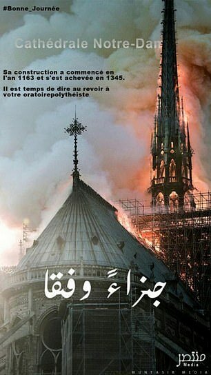 خوشحالی داعش از آتش‌سوزی کلیسای نوتردام پاریس