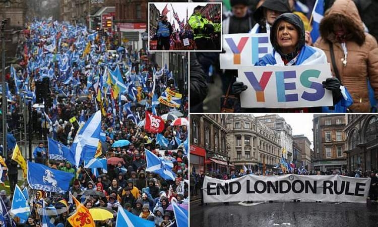 تجمع هزاران معترض در گلاسگو برای استقلال اسکاتلند